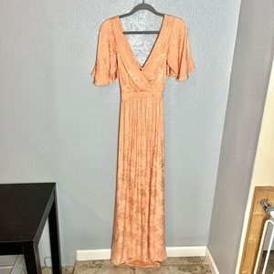 ASOS Butterfly Sleeve Tie Back Faux Wrap Floral Maxi Dress